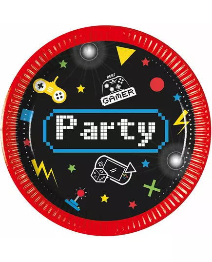 8 talerzy kartonowych Small Gaming Party 20 cm