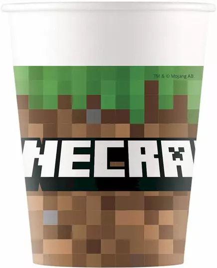 8 papierowych kubków Minecraft™ 200 ml