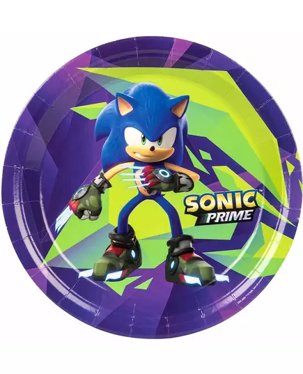 8 dużych talerzy Sonic Prime 23 cm