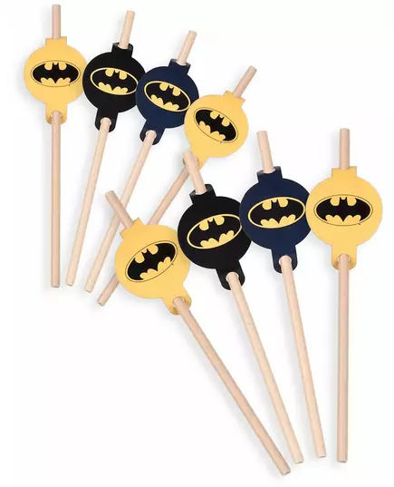 8 kartonowych słomek Batman™ 20 cm