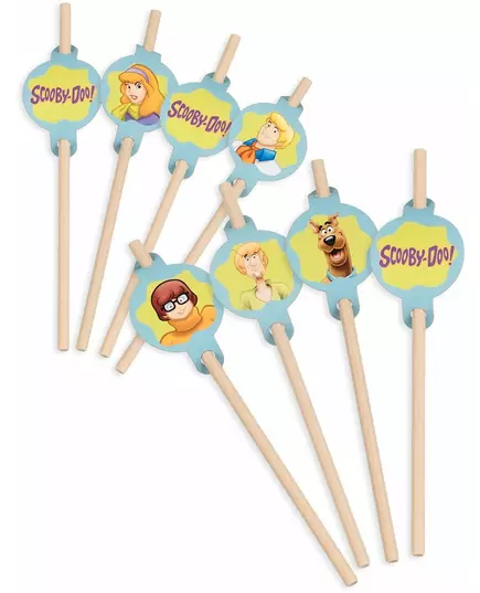 8 kartonowych słomek Scooby-Doo™ 20 cm