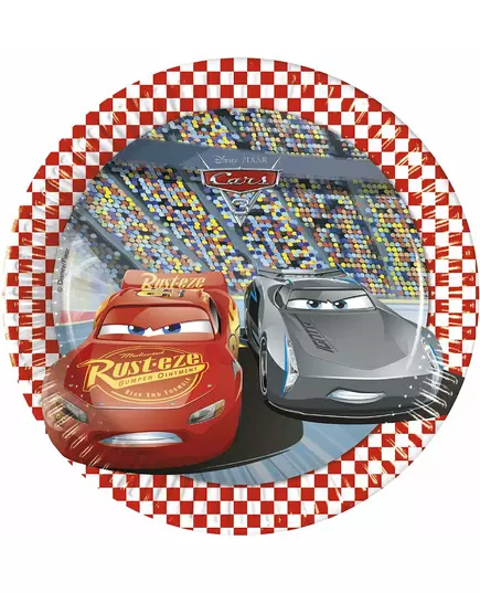 8 małych papierowych talerzy Cars 3™ 20 cm