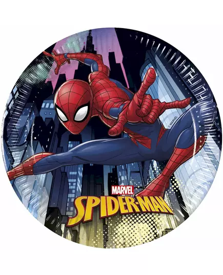 8 małych papierowych talerzyków Spiderman 20 cm