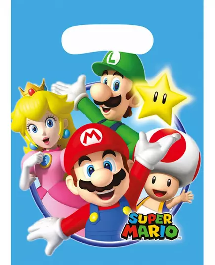 8 torebek imprezowych Super Mario