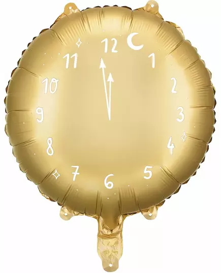 Złoty aluminiowy balonowy zegar północny o średnicy 45 cm