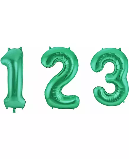 Balon foliowy metaliczny zielony rysunek 86 cm, Rozmiar: 0