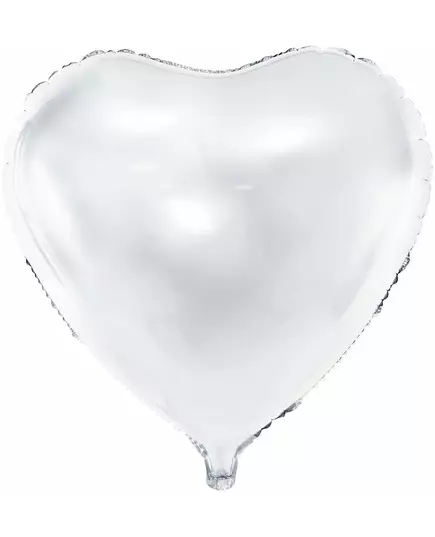 Biały balon aluminiowy w kształcie serca, 45 cm