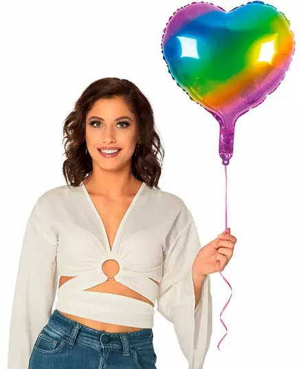 Balon foliowy wielokolorowe serce 45 cm