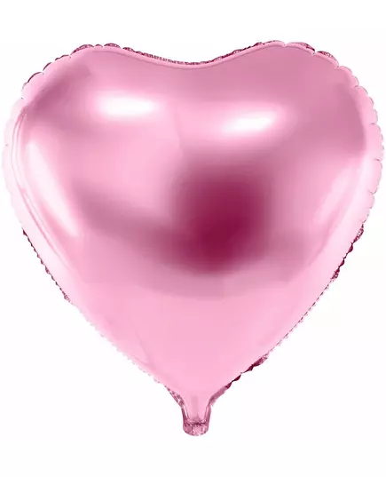Balon foliowy w kolorze jasnoróżowym metaliczne serce 45 cm
