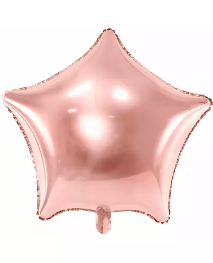 Balon foliowy w gwiazdki metaliczny różowe złoto 48 cm