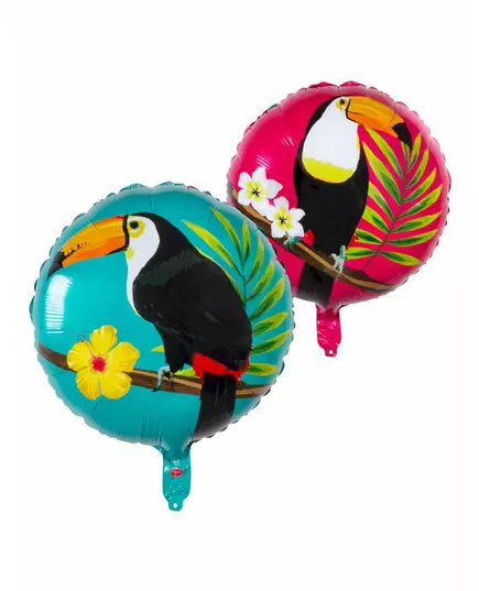 Balon foliowy tukan niebieski i fuksja 45 cm