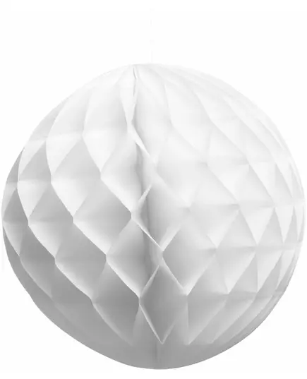 Biała kula papierowa o strukturze plastra miodu, 25 cm