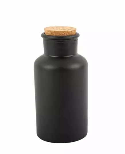 Butelka apteczna czarna matowa z korkiem 17 cm 500 ml