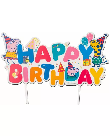 Dekoracja na tort Happy Birthday Peppa Pig™ 17 cm