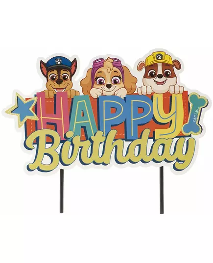 Topper na tort Happy Birthday Paw Patrol™ 17,5 cm