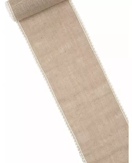 Bieżnik z juty i koronki, 20 cm x 5 m