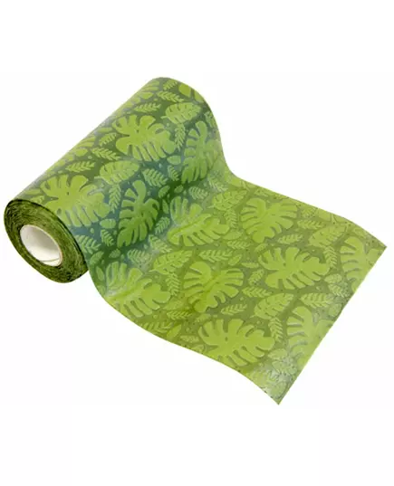 Zielony tropikalny reliefowy bieżnik na stół z włókniny 15 cm x 5 m