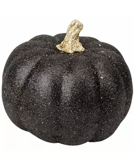 Dynia w czarno-złotej żywicy brokatowej 12 cm