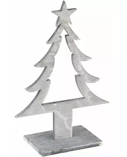 Ozdoba na choinkę z szarego drewna 25 x 11 x 8 cm