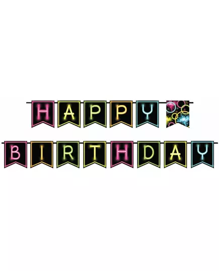 Girlanda „Happy Birthday” Glow Party 270 cm