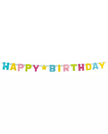 Tekturowa girlanda z literkami Happy Birthday 150 cm