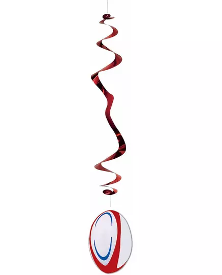 Zestaw 6 ognioodpornych zawieszek papierowych Piłka do rugby 80 cm