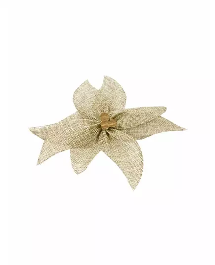 Płótno Poinsecja Kokarda z Drewnianym Koralikiem 15cm