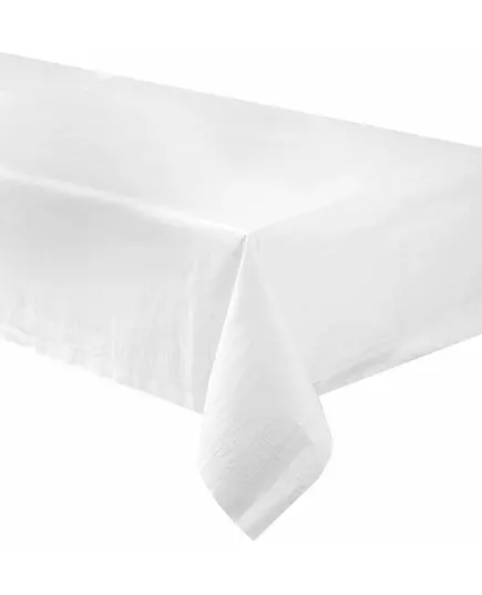 Obrus papierowy biały, w linie, 137 x 274 cm