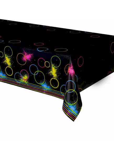 Obrus plastikowy Black Glow Party 137 x 259 cm