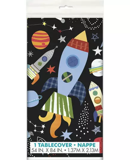 Obrus plastikowy czarny wszechświat 137 x 213 cm