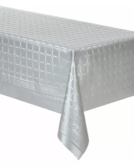Srebrny obrus z papieru damaszkowego w rolce 6 m