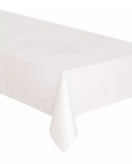Obrus plastikowy prostokątny biały 137 x 274 cm
