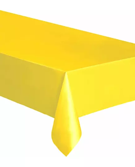 Prostokątny żółty plastikowy obrus 137 x 274 cm