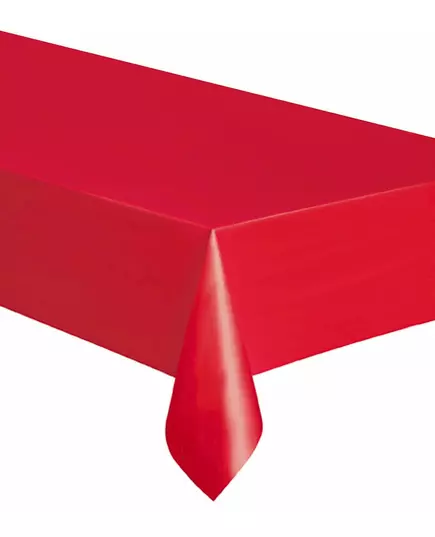 Obrus plastikowy prostokątny czerwony, 137 x 274 cm