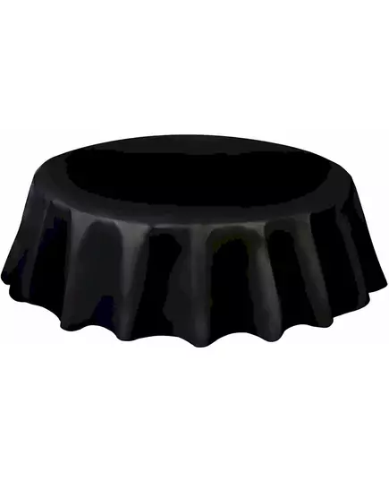 Okrągły obrus z czarnego plastiku 213 cm