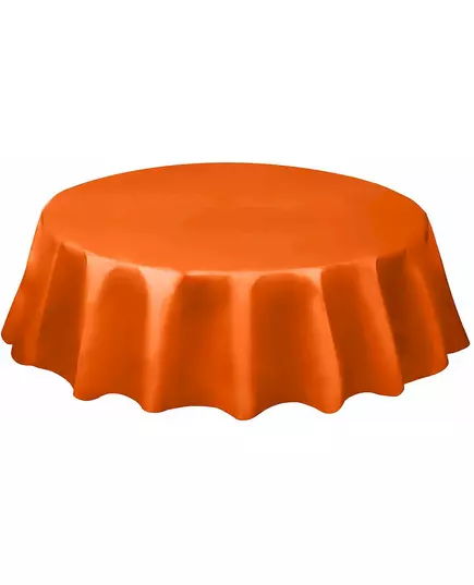 Pomarańczowy Okrągły Plastikowy Obrus 213cm