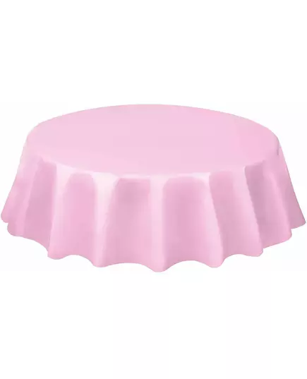 Okrągły obrus plastikowy jasnoróżowy 213 cm