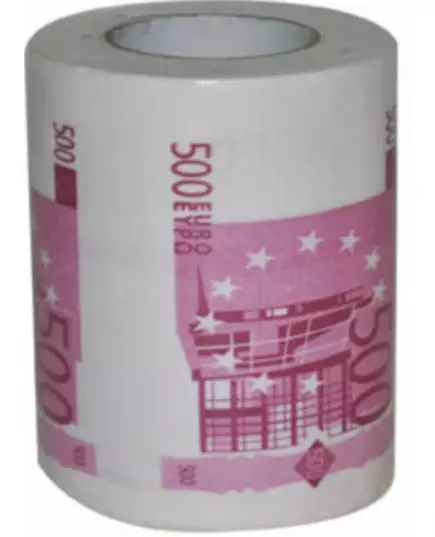 Humorystyczny bilet na papier toaletowy 500 euro