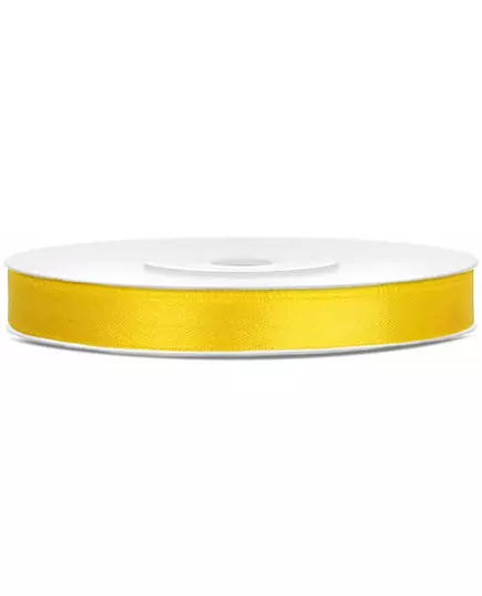 Żółta satynowa wstążka 0,6 cm x 25 m