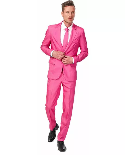 Suitmeister™ Męski Różowy Garnitur Mr. Solid, Rozmiar: Small (EU 44-46)