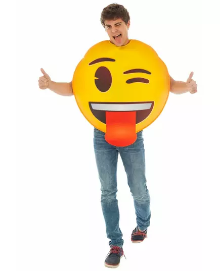 Kostium dla dorosłych Emoji™ z mrugnięciem