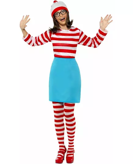 Kostium Gdzie jest Waldo?™ dla kobiet, Rozmiar: Medium