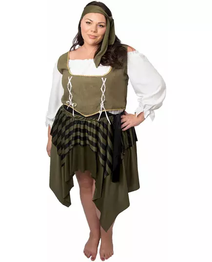 Kostium korsarza pirata w kolorze zielonym plus size dla kobiet