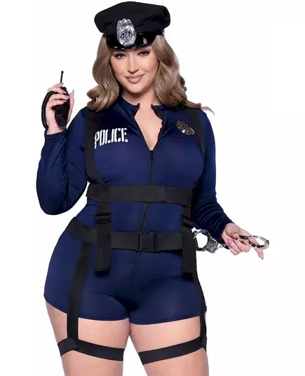 Seksowny luksusowy kostium policjantki plus size dla kobiet, Rozmiar: X-Large/XX-Large (48-52)