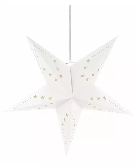 Biały wiszący lampion w kształcie gwiazdy 60 cm