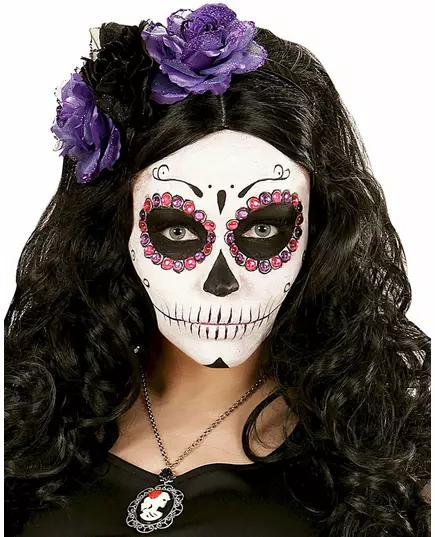 40 Dia de los muertos dorosłe fioletowe i różowe cyrkonie