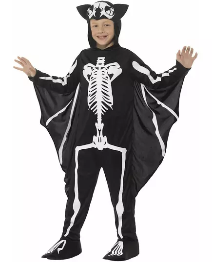 Kostium szkieletu nietoperza dla dzieci na Halloween, Rozmiar: 7-9 lat (130/143 cm)