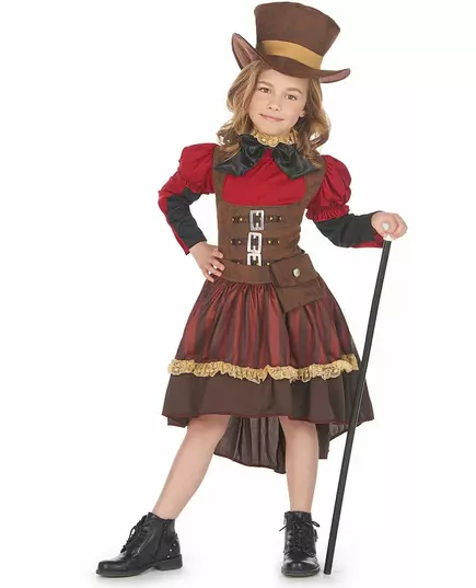 Kostium Steampunk deluxe dla dziewczynki, Rozmiar: 7-9 lat (120-130 cm)