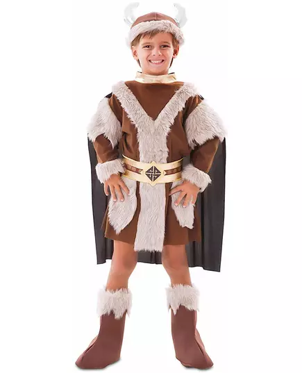 Brązowy kostium wikinga dla chłopca, Rozmiar: 5-6 lat (105-121 cm)