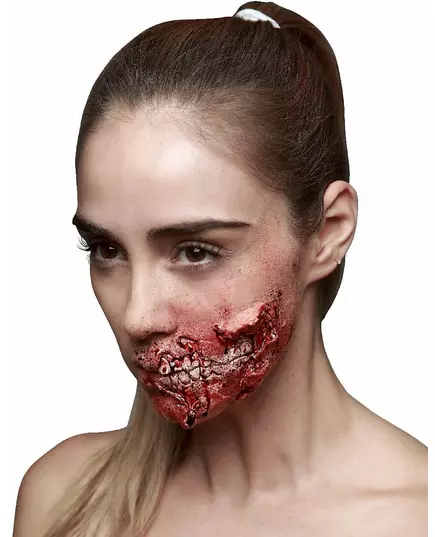 Fałszywe obrażenia odsłonięte zęby dorosłych Halloween